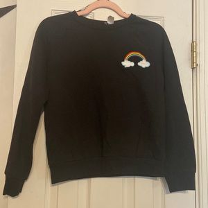 H&M Divided brand; Youth; Black sweater with rainbow design